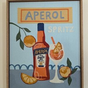 BP Home Textile Artwork Spritz Natural Wood Framed - Orange and Blue